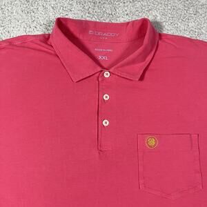 B Draddy Polo Shirt Mens 2XL Pink Pima Cotton Clover Golf Club Logo Stretch